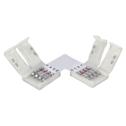 Connecteur en L pour bandes RGB - 10 mm de large, 12V / 24V