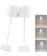 Lampe de table LED rechargeable intérieur/extérieur - Blanc, tactile dimmable, CCT, IP54 extérieur