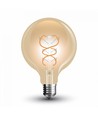 Ampoule LED globe décorative E27 - filament spirale, 5W, blanc très chaud