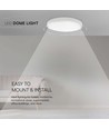 Plafonnier LED 24W - Ø29,5cm, hauteur : 5,5cm, bord blanc