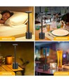 Lampe de table LED rechargeable - Noir, tactile dimmable, CCT, IP20