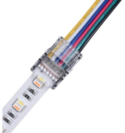 Connecteur de bande LED pour fils dénudés - 12mm, RGB+CCT, IP20, 5V-24V