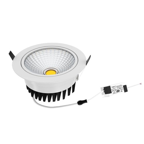 Spot encastrable COB 5W Ø8,5cm RA80 - Perçage : Ø7 cm, Dimensions : Ø8,5 cm, bord blanc, 2700K
