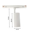 Spot sur rail 10W RA90 SHIFT - 24 degrés, Blanc