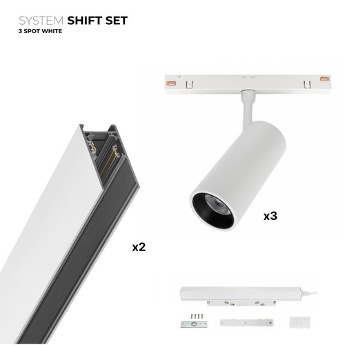 Kit de 3 spots SHIFT - 2 mètres complet + spots, Blanc