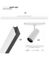 SHIFT Kit 2x spots + rail d'éclairage - 2 mètres complet + spots et éclairage de base, Blanc