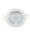 Kit Downlight MR16 ou GU10 - Sans source lumineuse, blanc, perçage : Ø7,4 cm, dimensions : Ø8,2 cm