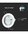 Kit Downlight MR16 ou GU10 - Sans source lumineuse, blanc, perçage : Ø7,4 cm, dimensions : Ø8,2 cm