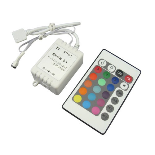 Contrôleur RGB avec télécommande - 12V (72W), 24V (144W), infrarouge