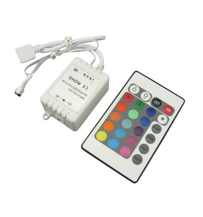 Contrôleur RGB avec télécommande - 12V (72W), 24V (144W), infrarouge