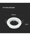 Kit Downlight MR16 ou GU10 - Sans source lumineuse, blanc, perçage : Ø7,4 cm, dimensions : Ø8,2 cm