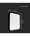 Plafonnier LED 24W - 29,5 x 29,5 cm, bord noir