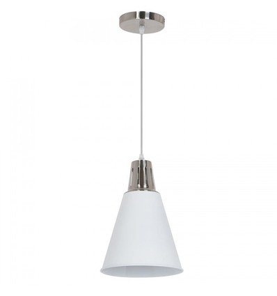 Suspension moderne V-Tac - Chrome + blanc sablé, Ø22 cm, E27
