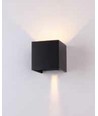 Applique murale LED 5W - IP65 extérieur, carrée, faisceau réglable, noir, source lumineuse incluse