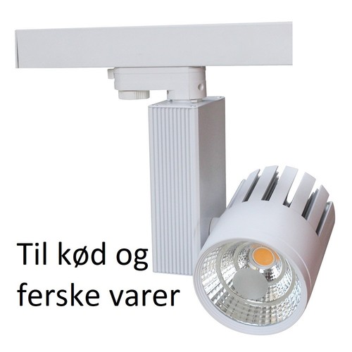 Spot sur rail triphasé 30W - 2700lm, Pour viande