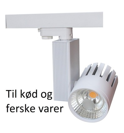 Spot sur rail triphasé 30W - 2700lm, Pour viande