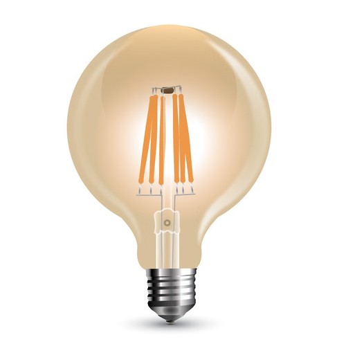 Ampoule LED globe E27 8W dimmable - Ø12,5 cm, Filament carbone, blanc extra chaud