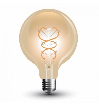 Ampoule globe LED E27 5W - Ø12,5cm, Filament carbone, blanc extra chaud