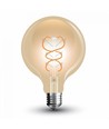 Ampoule globe LED E27 5W - Ø12,5cm, Filament carbone, blanc extra chaud