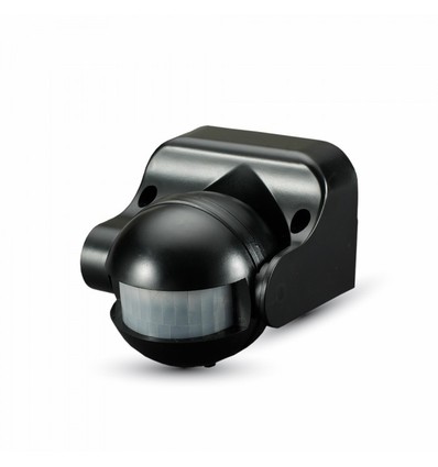 Détecteur de mouvement - IP44 extérieur, compatible LED, noir, PIR infrarouge