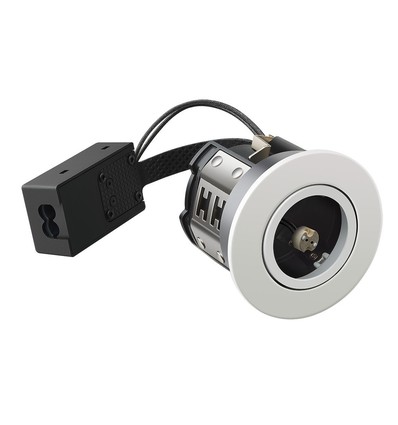 Spot encastrable MR16 Inno88, 12V - Blanc mat, IP44, certifié pour installation en isolant