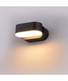 Applique murale LED 6W - IP65 extérieur, ovale, rotative à 350 degrés, noir, source lumineuse incluse