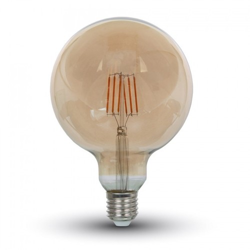 Ampoule globe LED E27 6W - Filament carbone, Ø12,5 cm, Blanc extra chaud, 2200K