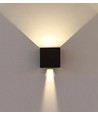 Applique murale LED 5W - IP65 extérieur, carrée, faisceau réglable, noir, source lumineuse incluse
