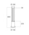 V-Tac lampe de jardin LED 10W - Blanc, 80 cm, IP65, 230V