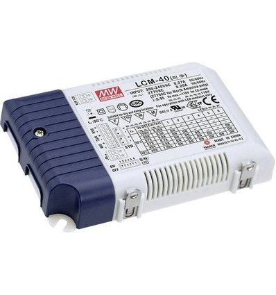Driver LED Meanwell 40W / 350-1050mA dimmable LCM-40DA - interface DALI + push dim, compatible avec nos panneaux LED 29W