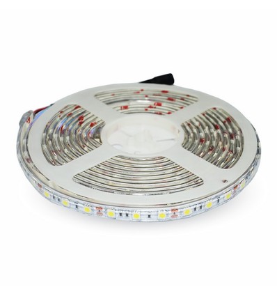Ruban LED 5m 4,8W/m résistant aux éclaboussures - IP65, 30 LED par mètre