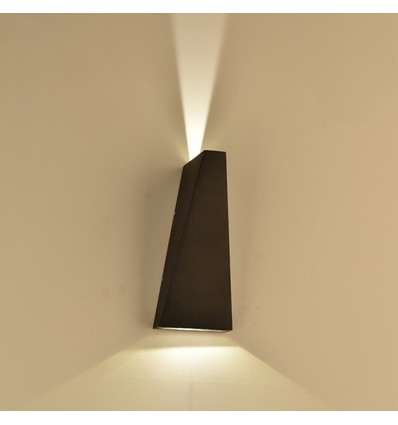 Applique murale LED 6W - IP65 extérieur, noir, source lumineuse incluse