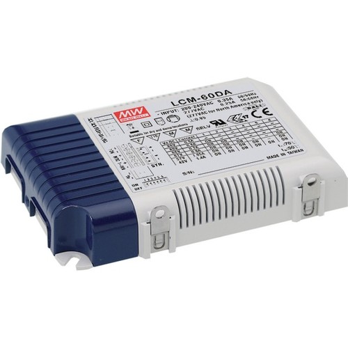 Driver Meanwell 60W / 350-1400mA dimmable LCM-60DA pour dalle LED - Dali + Push dim