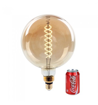 Ampoule globe LED géante E27 8W dimmable - Ø20 cm, Filament carbone, blanc extra chaud, 2000K