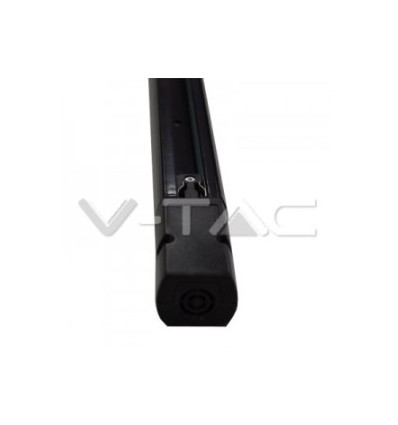 V-Tac rail de 1 mètre pour spots sur rail - Noir, 3 phases, complet avec connexion et bouchon de fin