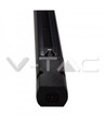 V-Tac rail de 1 mètre pour spots sur rail - Noir, 3 phases, complet avec connexion et bouchon de fin