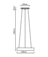 Lustre LED 30W dimmable - Noir, lumière douce, blanc chaud