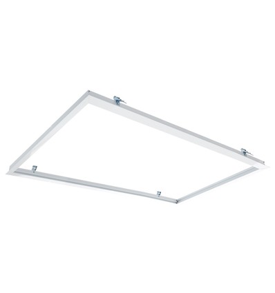 Cadre encastrable pour panneau LED 120x60 - Convient pour Troldtekt et plaques de plâtre, bord blanc