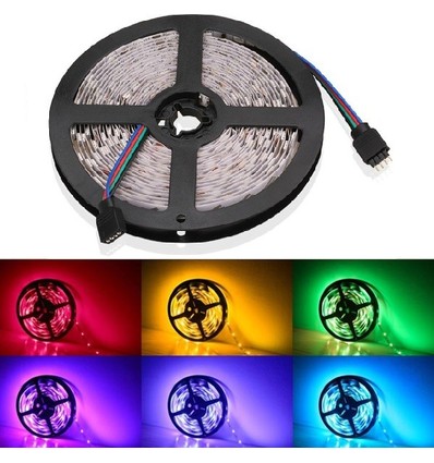 Ruban LED RGB 5m 4,8W/m - 12V DC, IP20, 30 LED par mètre