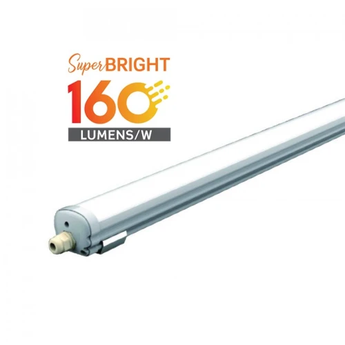 Réglette LED étanche complète 150cm 160lm/W 32W, Câblage traversant - 5120lm, IP65