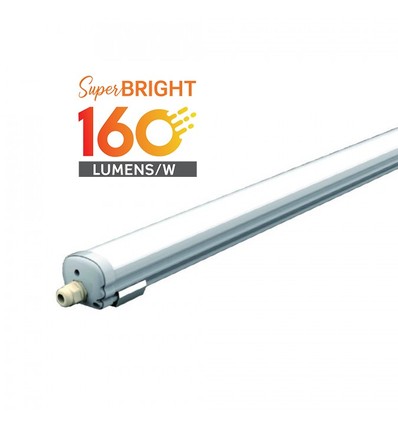 Réglette LED étanche complète 150cm 160lm/W 32W, Câblage traversant - 5120lm, IP65