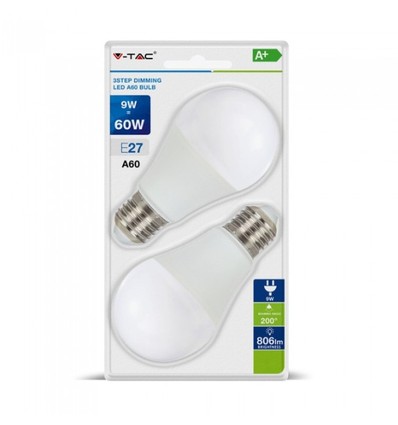 Ampoule LED E27 9W dimmable en 3 étapes - A60, On/off dimmable