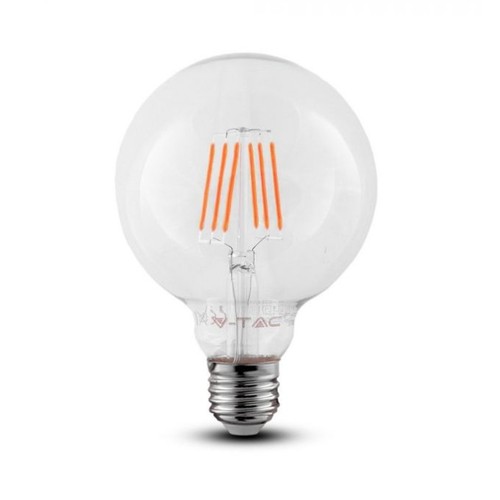 Ampoule globe LED E27 6W - Ø12,5 cm, puce LED Samsung, filament