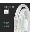Ruban LED RGB 5m 4,8W/m résistant aux éclaboussures - 12V DC, IP65, 30 LED par mètre