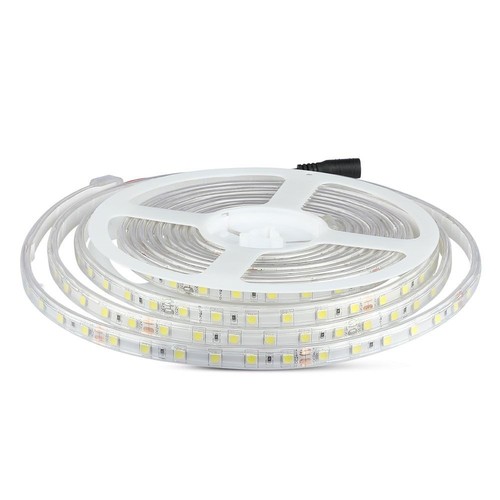Ruban LED 5m 9W/m résistant aux éclaboussures - 24V DC, IP65, 60 LED par mètre