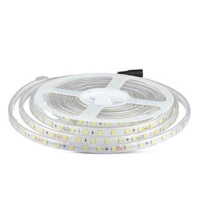 Ruban LED 5m 9W/m résistant aux éclaboussures - 24V DC, IP65, 60 LED par mètre