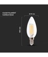 Ampoule LED flamme E14 4W - Filament