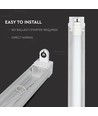 Réglette LED T8 60cm - Pour 1x tube LED 60cm, IP20 intérieur