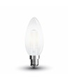 Ampoule LED flamme E14 4W - Filament, verre dépoli