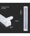 Réglette LED T8 60cm - Pour 2x tubes LED 60cm, IP20 intérieur